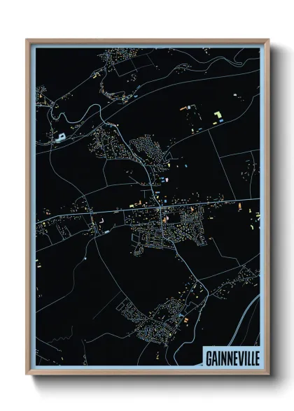 Une affiche de carte sur Gainneville