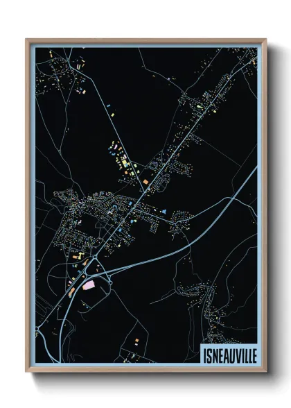 Une affiche de carte sur Isneauville