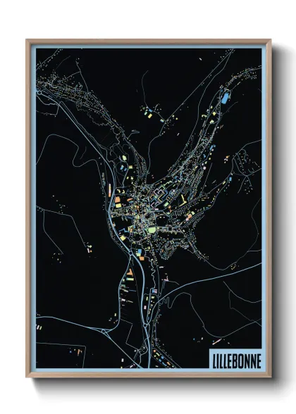 Une affiche de carte sur Lillebonne