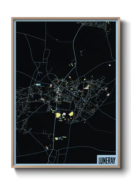 Une affiche de carte sur Luneray