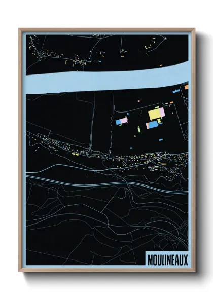 Une affiche de carte sur Moulineaux