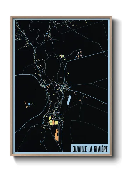 Une affiche de carte sur Ouville-la-Rivière