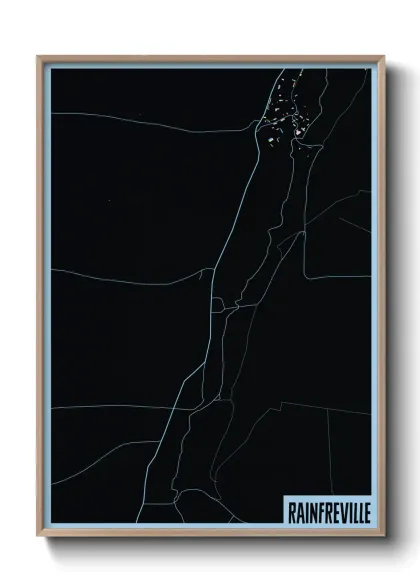 Une affiche de carte sur Rainfreville