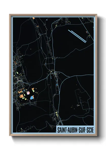 Une affiche de carte sur Saint-Aubin-sur-Scie