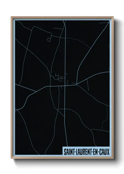 Une affiche de carte sur Saint-Laurent-en-Caux