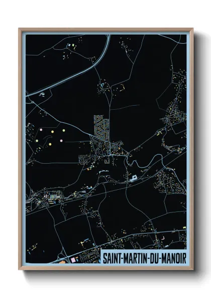 Une affiche de carte sur Saint-Martin-du-Manoir