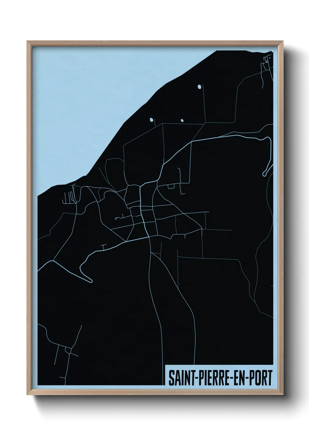 Un poster carte Saint-Pierre-en-Port