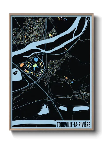 Une affiche de carte sur Tourville-la-Rivière