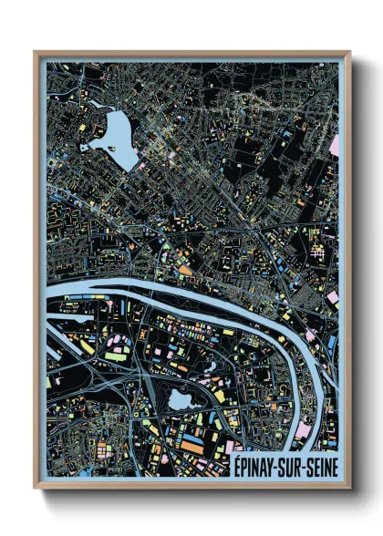 Une affiche de carte sur Épinay-sur-Seine