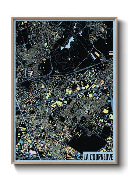 Une affiche de carte sur La Courneuve