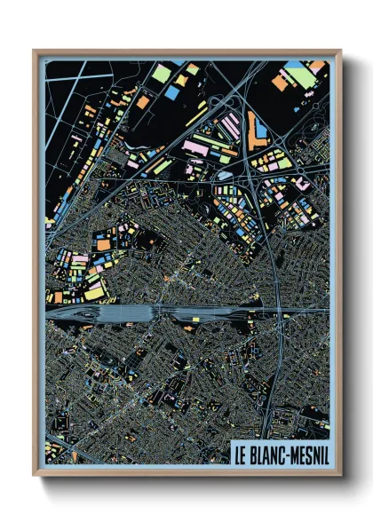 Une affiche de carte sur Le Blanc-Mesnil