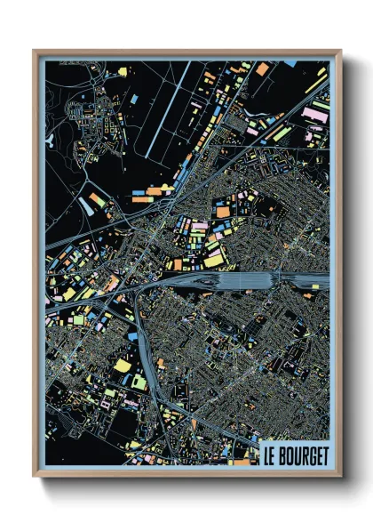 Une affiche de carte sur Le Bourget