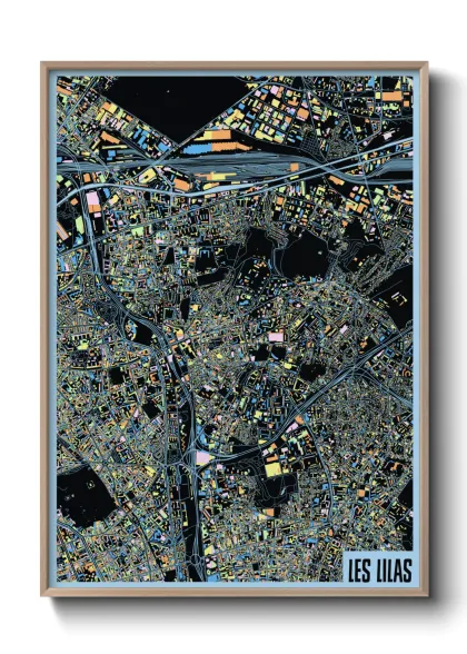 Une affiche de carte sur Les Lilas