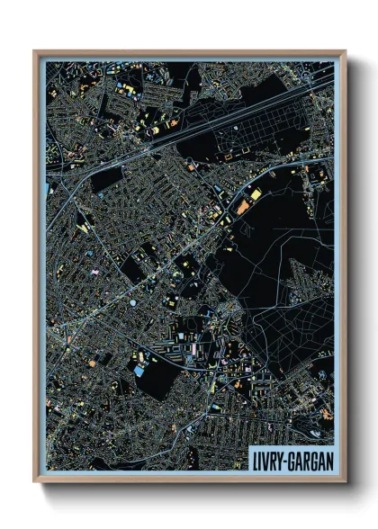 Une affiche de carte sur Livry-Gargan