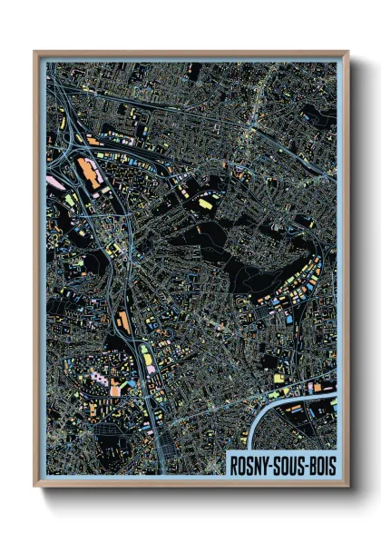 Une affiche de carte sur Rosny-sous-Bois