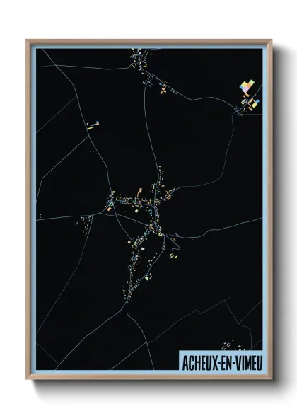 Une affiche de carte sur Acheux-en-Vimeu
