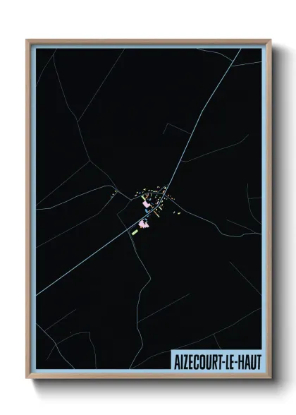 Une affiche de carte sur Aizecourt-le-Haut