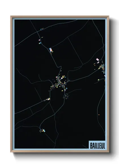 Une affiche de carte sur Bailleul