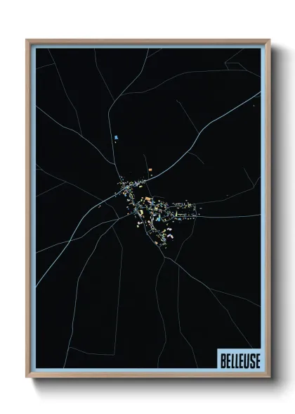 Une affiche de carte sur Belleuse