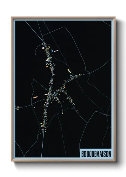 Une affiche de carte sur Bouquemaison