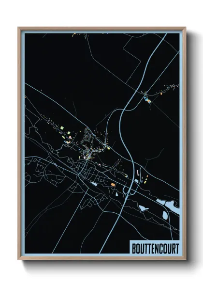 Une affiche de carte sur Bouttencourt