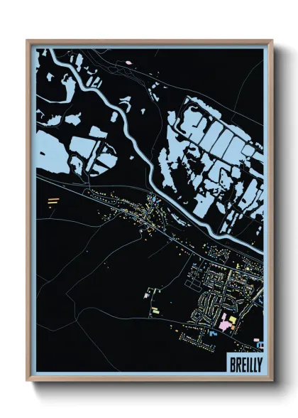 Une affiche de carte sur Breilly