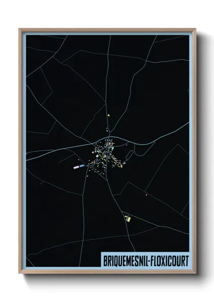 Une affiche de carte sur Briquemesnil-Floxicourt