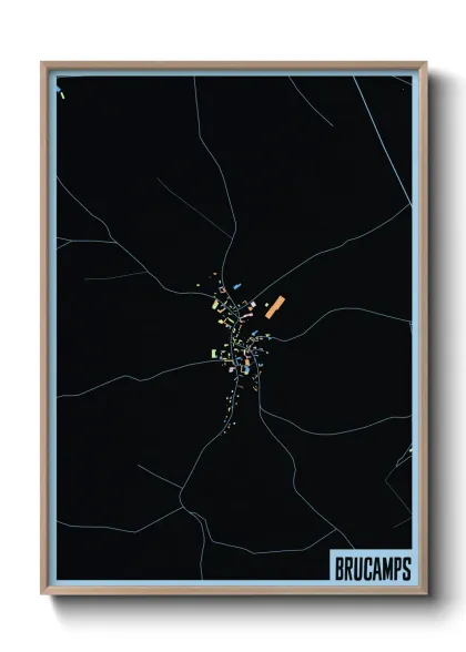 Une affiche de carte sur Brucamps