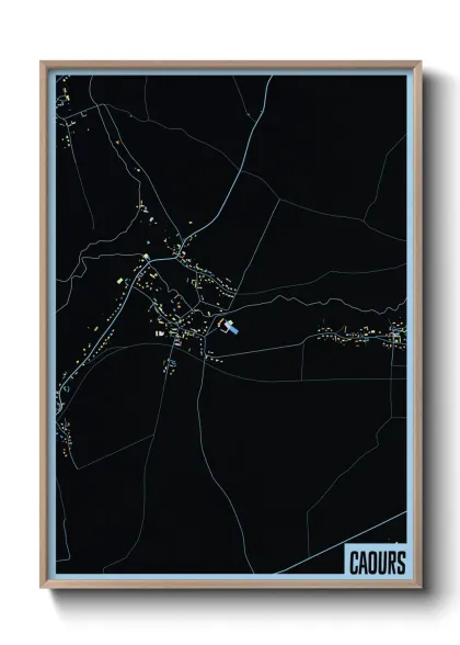 Une affiche de carte sur Caours