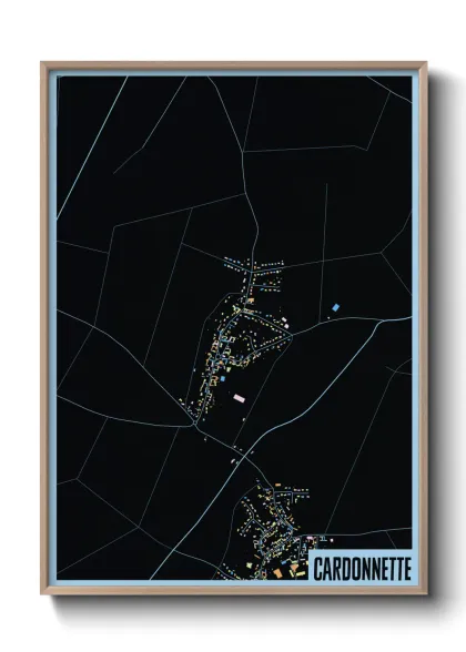 Une affiche de carte sur Cardonnette