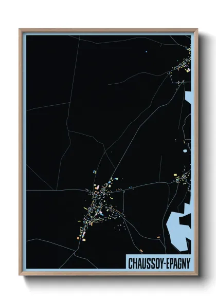 Une affiche de carte sur Chaussoy-Epagny