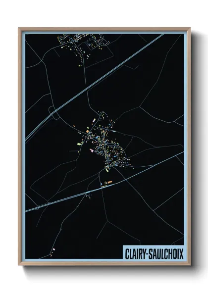 Une affiche de carte sur Clairy-Saulchoix