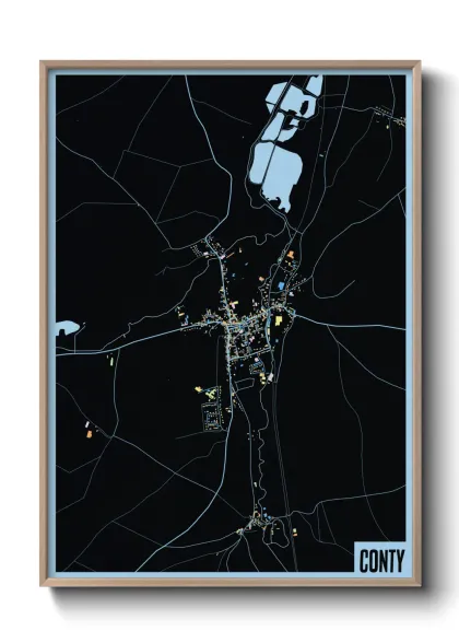 Une affiche de carte sur Conty