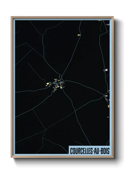 Une affiche de carte sur Courcelles-au-Bois