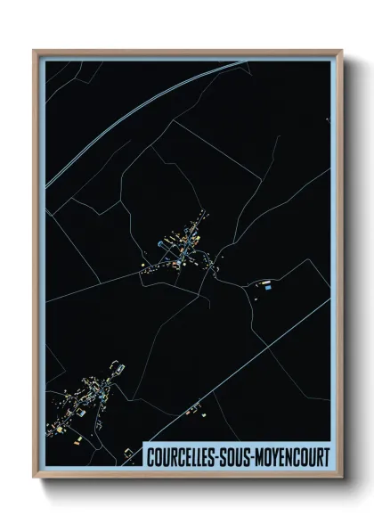 Une affiche de carte sur Courcelles-sous-Moyencourt