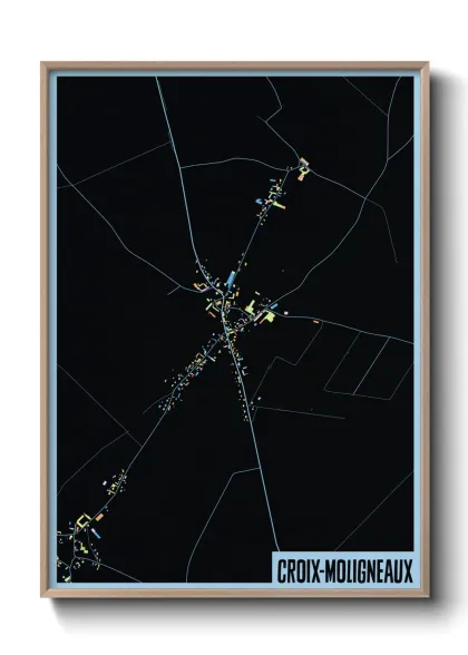 Une affiche de carte sur Croix-Moligneaux