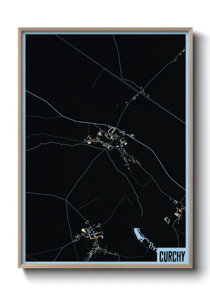 Une affiche de carte sur Curchy