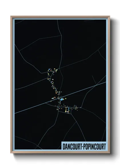 Une affiche de carte sur Dancourt-Popincourt
