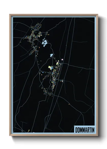 Une affiche de carte sur Dommartin