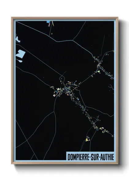 Une affiche de carte sur Dompierre-sur-Authie