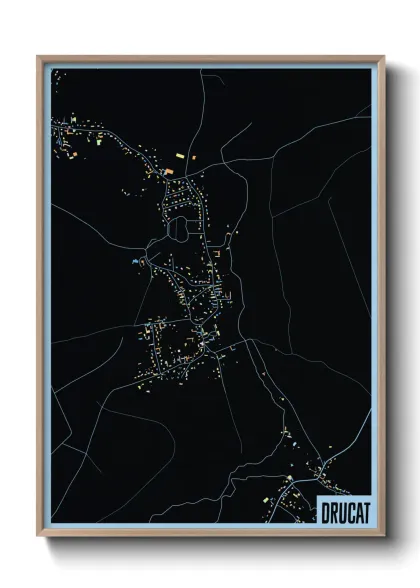 Une affiche de carte sur Drucat