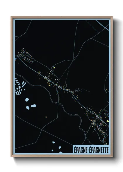 Une affiche de carte sur Épagne-Épagnette