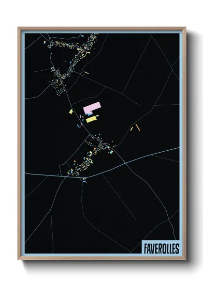 Une affiche de carte sur Faverolles