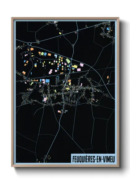 Une affiche de carte sur Feuquières-en-Vimeu
