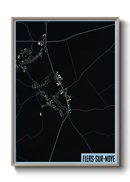 Une affiche de carte sur Flers-sur-Noye