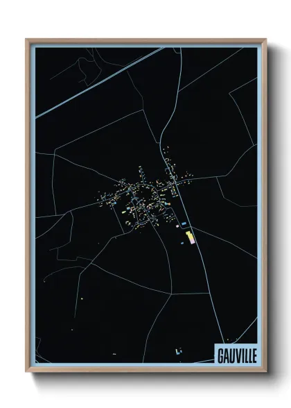Une affiche de carte sur Gauville