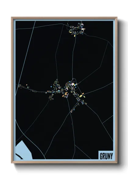 Une affiche de carte sur Gruny