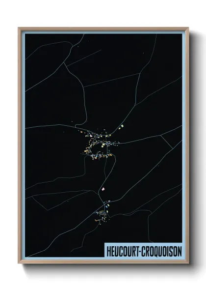 Une affiche de carte sur Heucourt-Croquoison