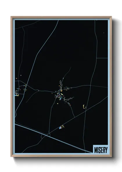 Une affiche de carte sur Misery