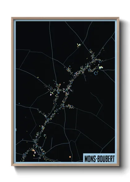 Une affiche de carte sur Mons-Boubert
